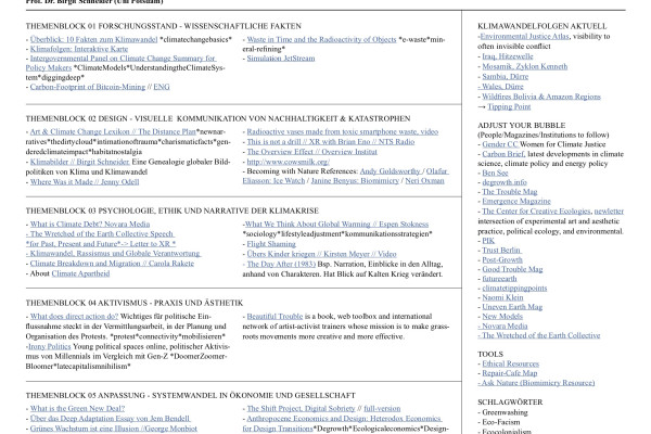 Thumbnail for Klasse Klima Lese- und Referenzliste